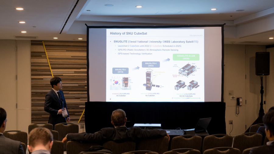 Research presentation at an aerospace conference
